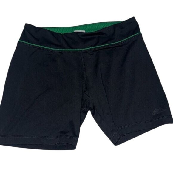 Adidas Climalite Mens Black & Green Athletic Shorts - Picture 1 of 6
